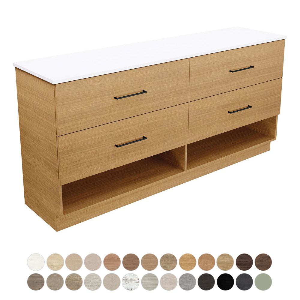 Kassi 1800 Double Bowl Floor Standing Vanity by Fienza