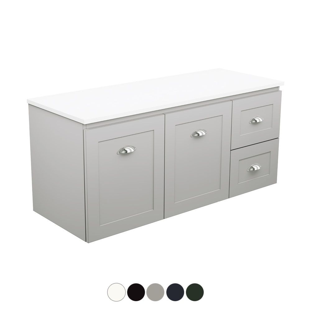 Newport Door & Drawer 1200 Single Bowl Wall Hung Vanity by Fienza