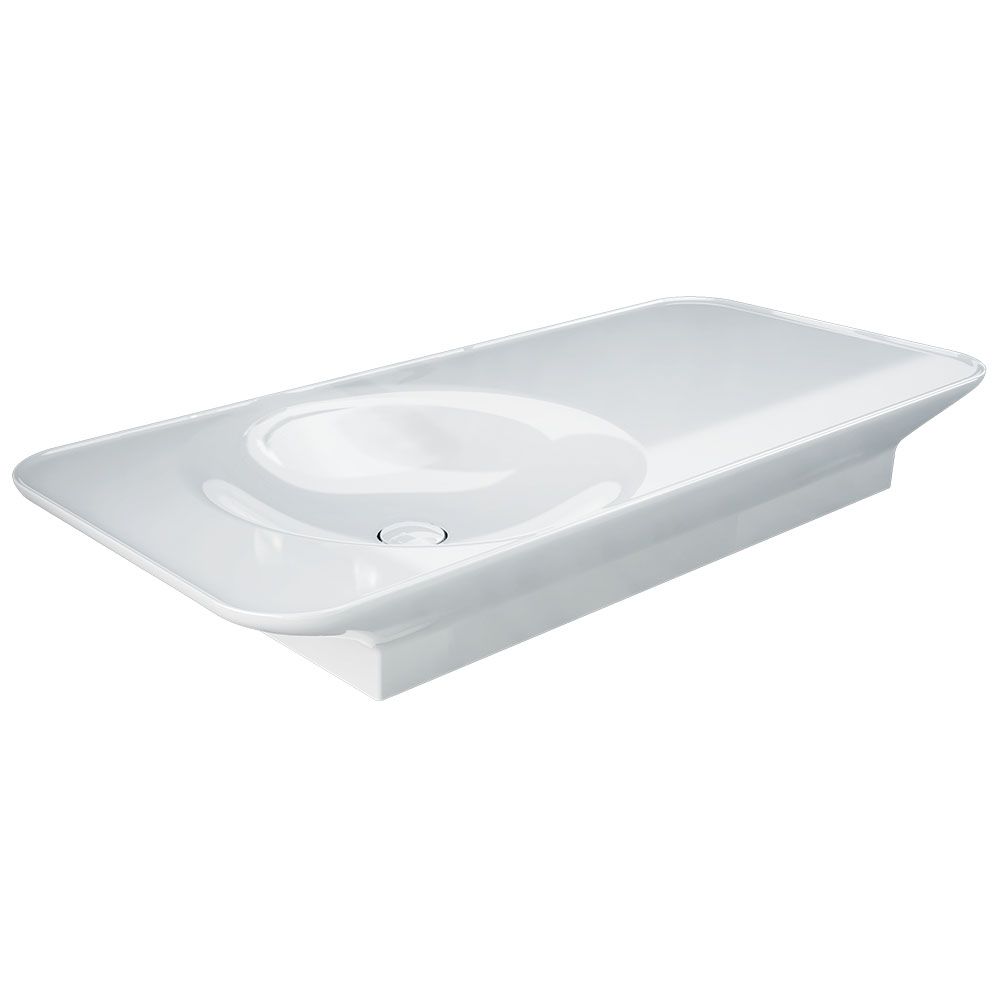 RAK Valet Left-Hand Wall Hung Basin, Alpine Gloss White by Fienza