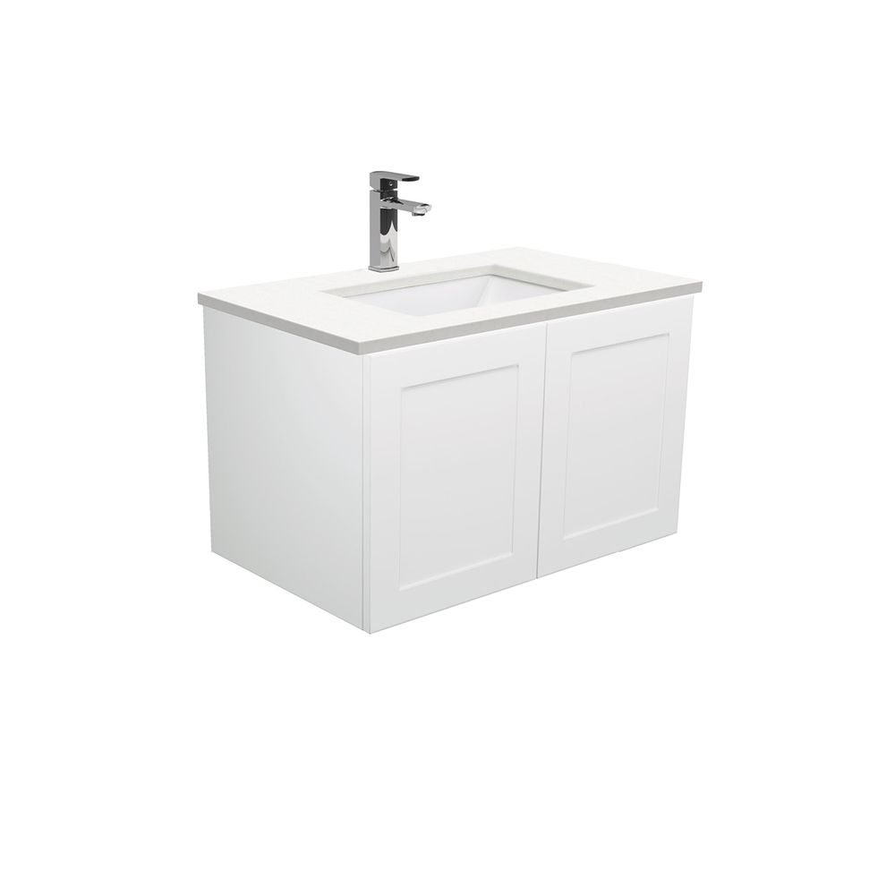Sarah Crystal Pure Undermount 750 Mila Wall-Hung Vanity, Left Drawers by Fienza