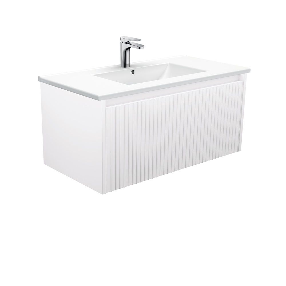 Dolce Alina Satin White 900 Wall-Hung Vanity by Fienza