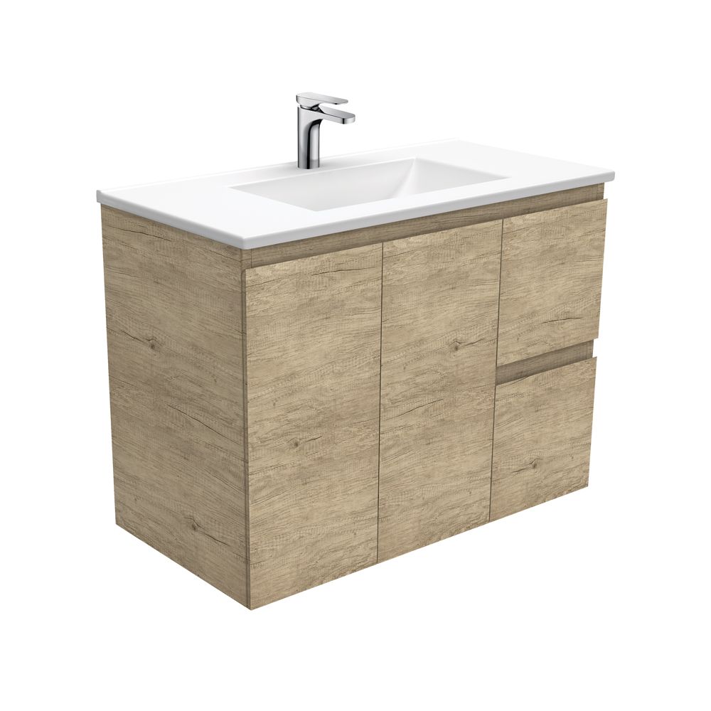 Vanessa Edge Scandi Oak 900 Wall-Hung Vanity by Fienza