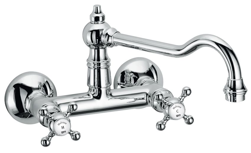 Classic Kitchens Wall-mounted two-handle sink mixer with swivel spout, center distance 225 mm by Fir Italia