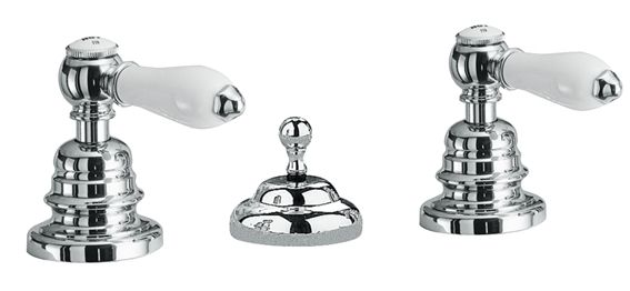 Melrose 21 Three-hole bidet mixer without spout, with pop-up drain and pull-rod by Fir Italia