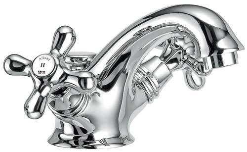 Alison 33 One-hole wash basin mixer, 105 mm high, center distance 120 mm long, with pop-up drain and pull-rod by Fir Italia