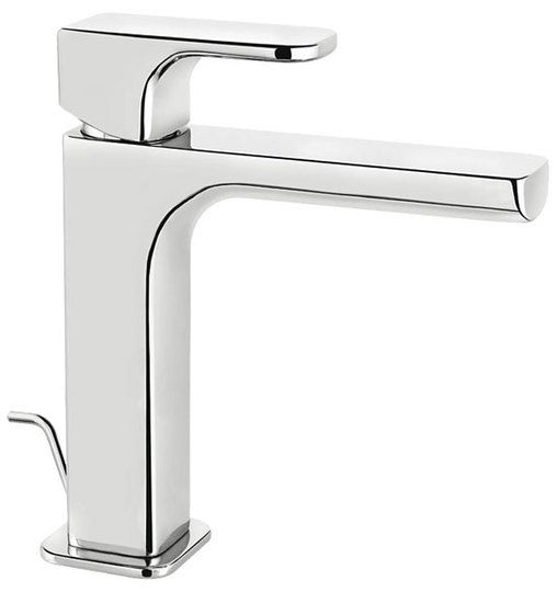 Daily 44 Wash basin mixer, 195 mm high, center distance 135 mm long, with pop-up drain and pull-rod by Fir Italia