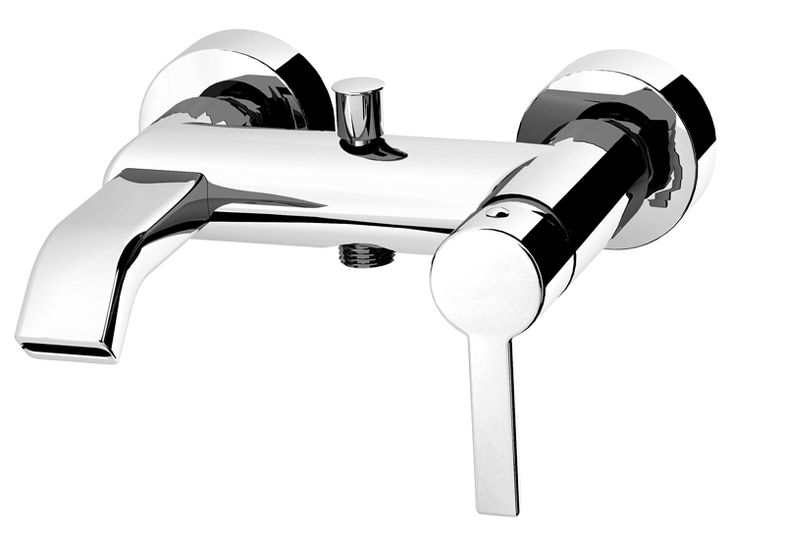 Sweet 46 Wall-mounted bath mixer with diverter and flex hose connection by Fir Italia