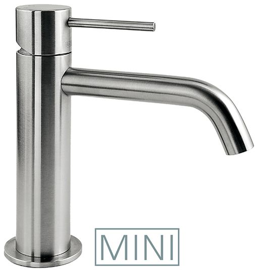 CleoSteel 48 CleoSteel Mini - Wash basin mixer, 162 mm high, center distance 125 mm long, with clic/clac pop-up drain by Fir Italia