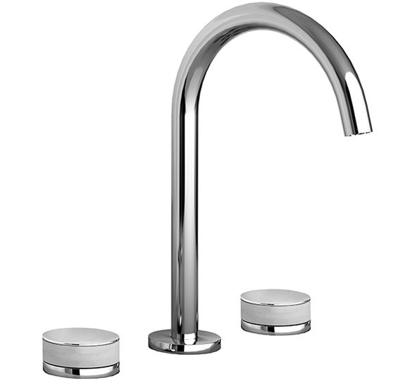 Nohea 77 Three-hole wash basin mixer, 283 mm high, center distance 172 mm long, with clic/clac pop-up drain by Fir Italia