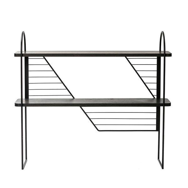 Urban Nomad Console Table - Black with black recycled steel frame. 94x27 cm by FÓLK Reykjavik