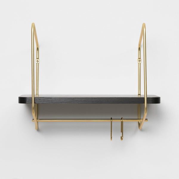 Urban Nomad Wall Shelf / 42x24 cm / Gold / Black by FÓLK Reykjavik