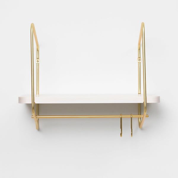 Urban Nomad Wall Shelf / 42x24 cm / Gold / White by FÓLK Reykjavik