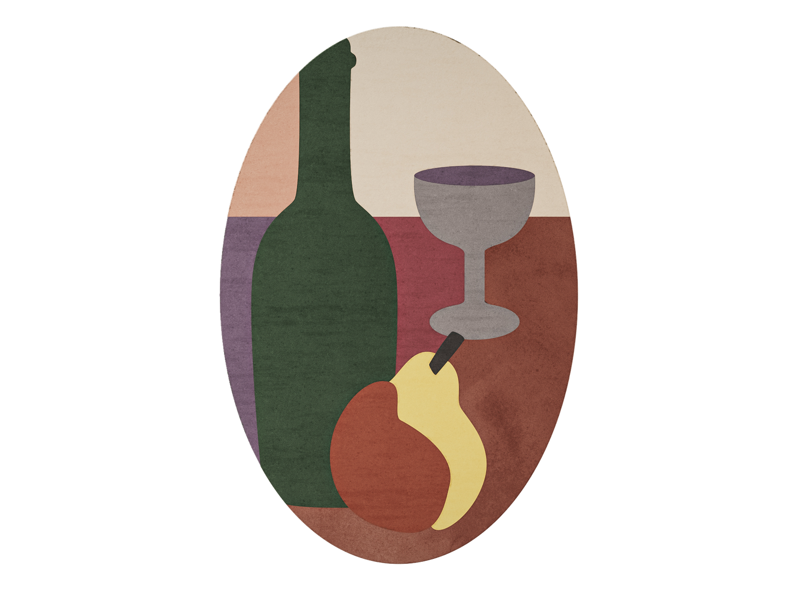 "Cezanne" Oval Concrete Painting by Forma&Cemento