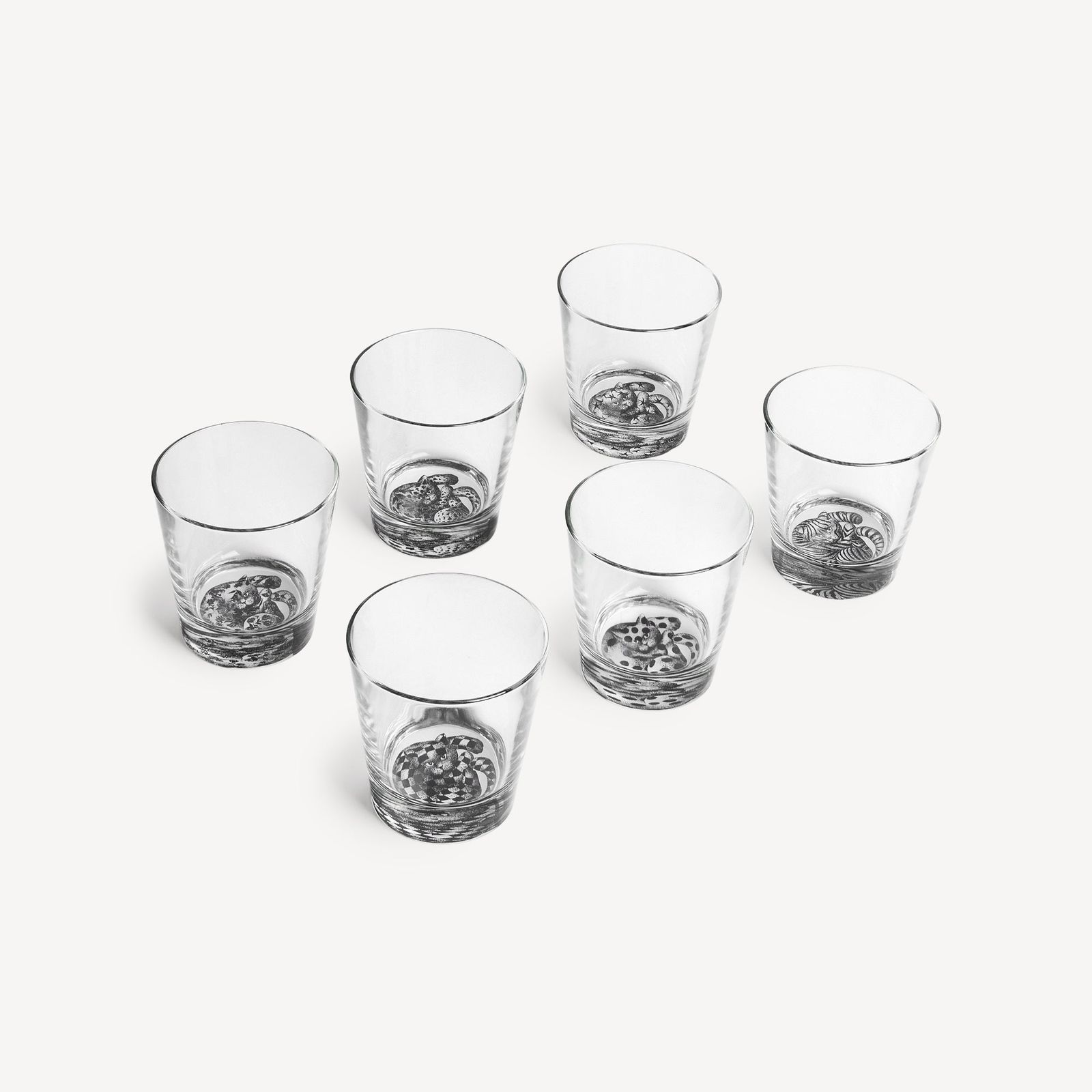 Set 6 glasses High Fidelity by Fornasetti