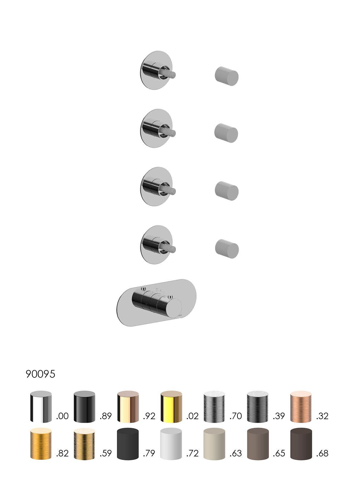 Parte esterna visibile incasso termostatico collettore 4 vie by Frattini Rubinetti dal 1958