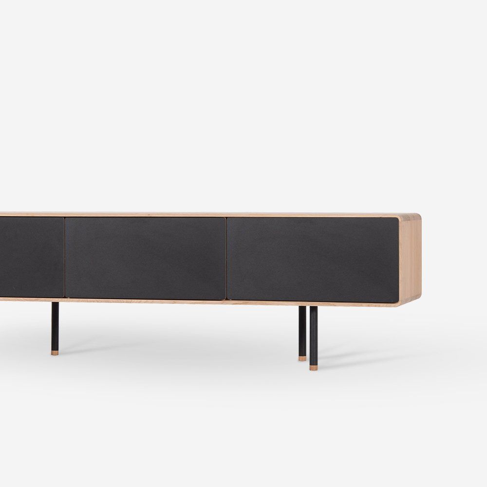 Fina Lowboard - Three Drawers, Black by GAZZDA