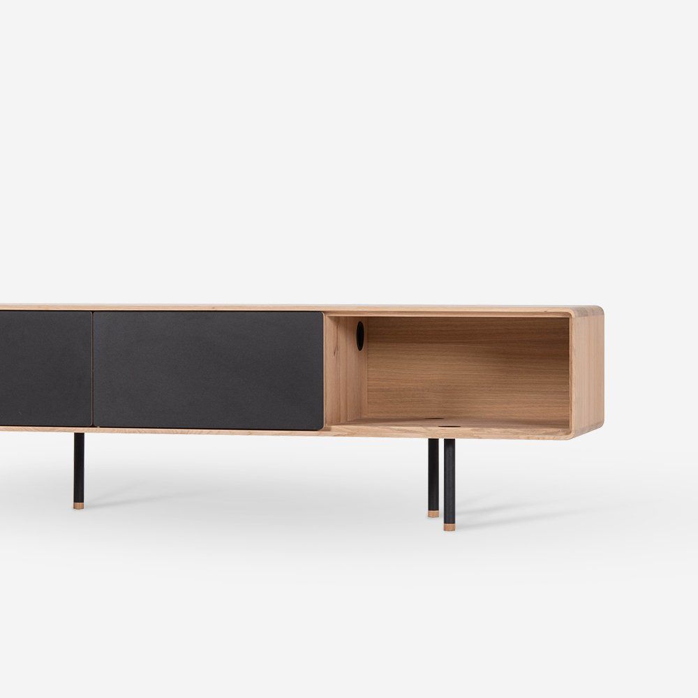 Fina Lowboard - Two Drawers, Black by GAZZDA