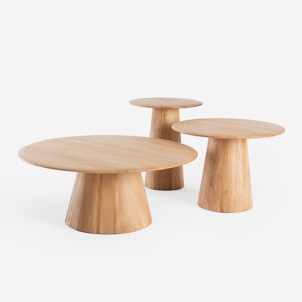 Mushroom Coffee & Side Table - Oak by GAZZDA