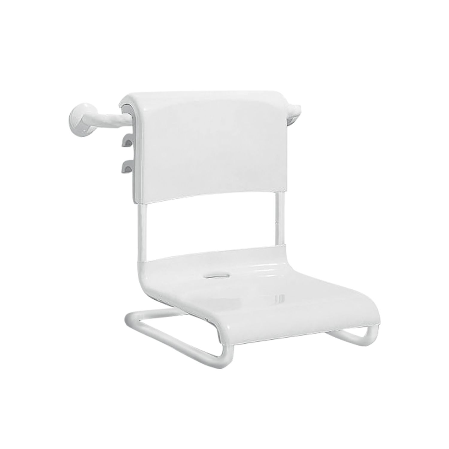 Sicura hanging smooth shower seat for grab bar system by GEDY