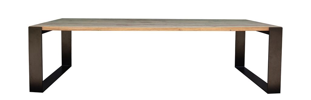 Alice table 280 x 110 recycled teak iron black by Gescova