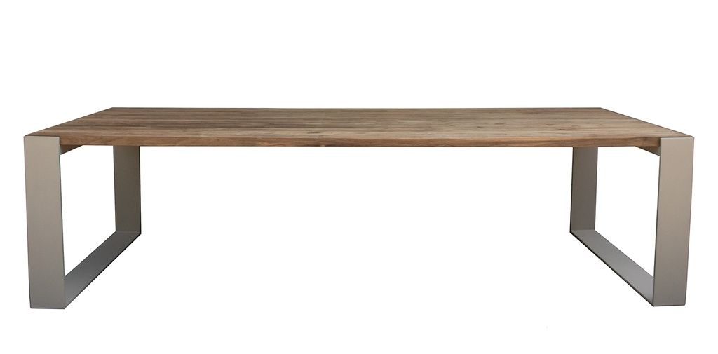 Alice table 280 x 110 recycled teak iron linnen by Gescova