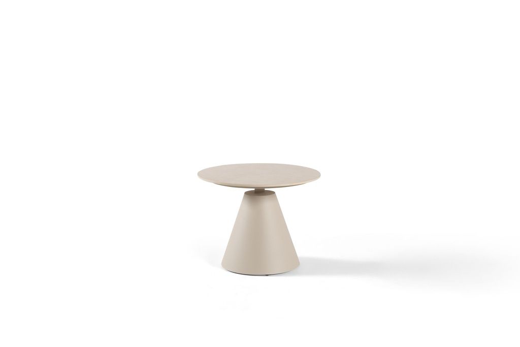 Amora coffee table 60cm alu linnen ceramic top by Gescova