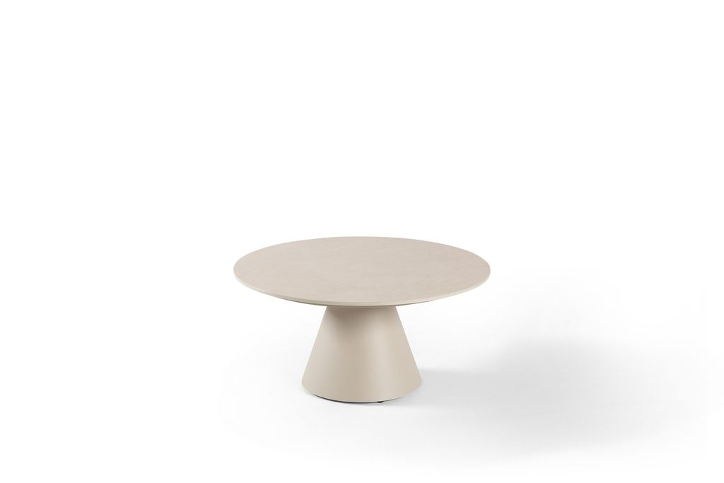 Amora coffee table 80cm alu linnen ceramic top by Gescova