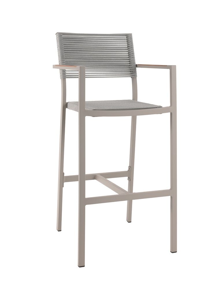 Aruba bar chair alu linnen teak arm by Gescova