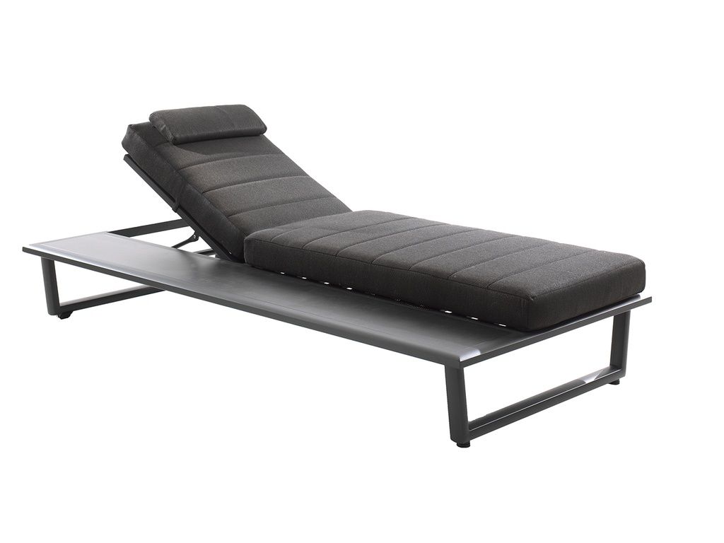 Barcelona sunlounger alu charcoal with sintered st by Gescova