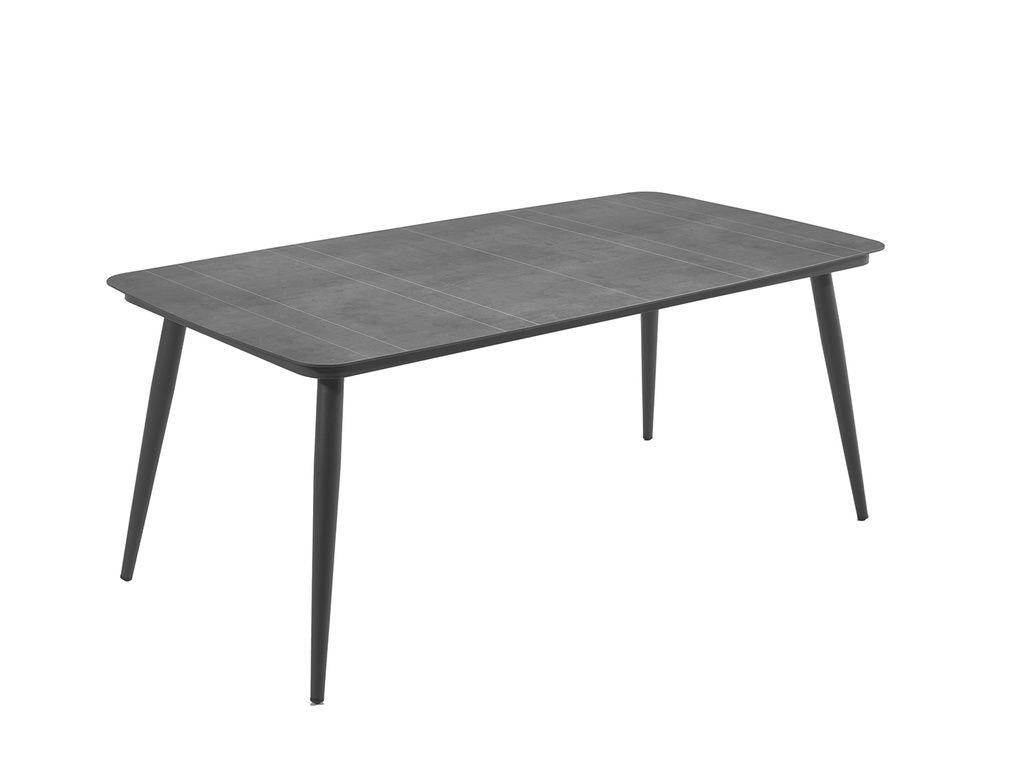 Basel dining table 200 x 100 alu charcoal hpl top by Gescova