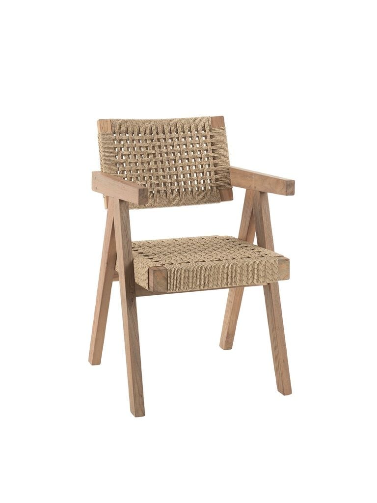 Derry design dining chair recycled teak viro wicke by Gescova