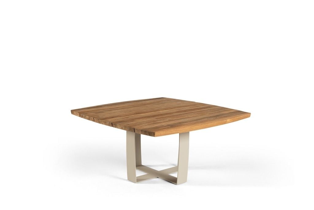 Fanny table 170 x 170 iron linnen recycl teak by Gescova