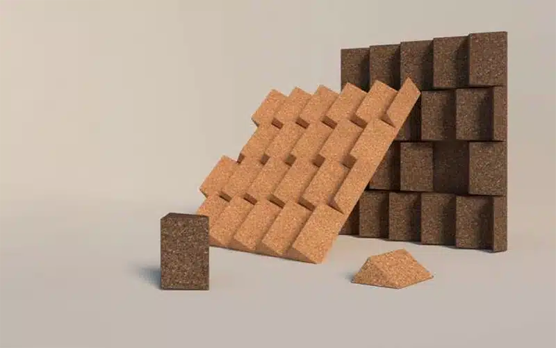 Brickx Modular Acoustic Cork Wall | Sustainable Interior Panel by GREENMOOD