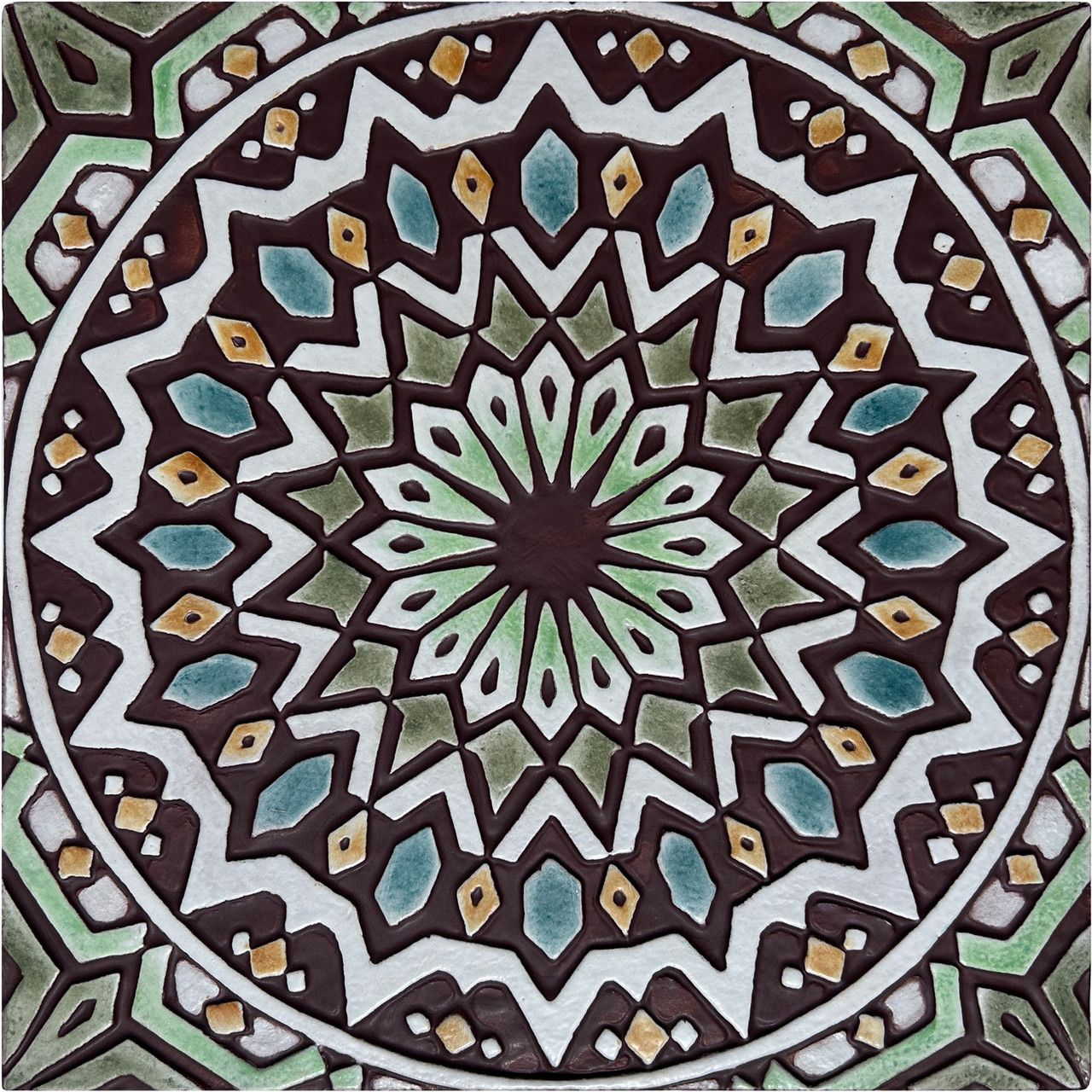 Moroccan Tile matt green Moroccan #2 [30cm/11.8"] by G Vega
