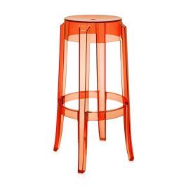 Charles Ghost Bar Stool 75cm Orange Set of 2 by Heal's