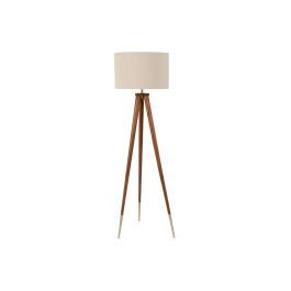 Hawkins Wooden Tripod Floor Lamp with Shade Walnut Finish by Heal's