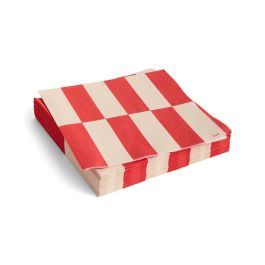 Pattern Napkins Set of 20 Lunch Off White and Red by Heal's