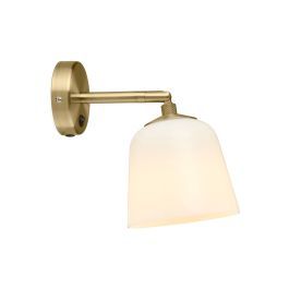 Room 49 Wall Light Opal Antique Brass by Heal's