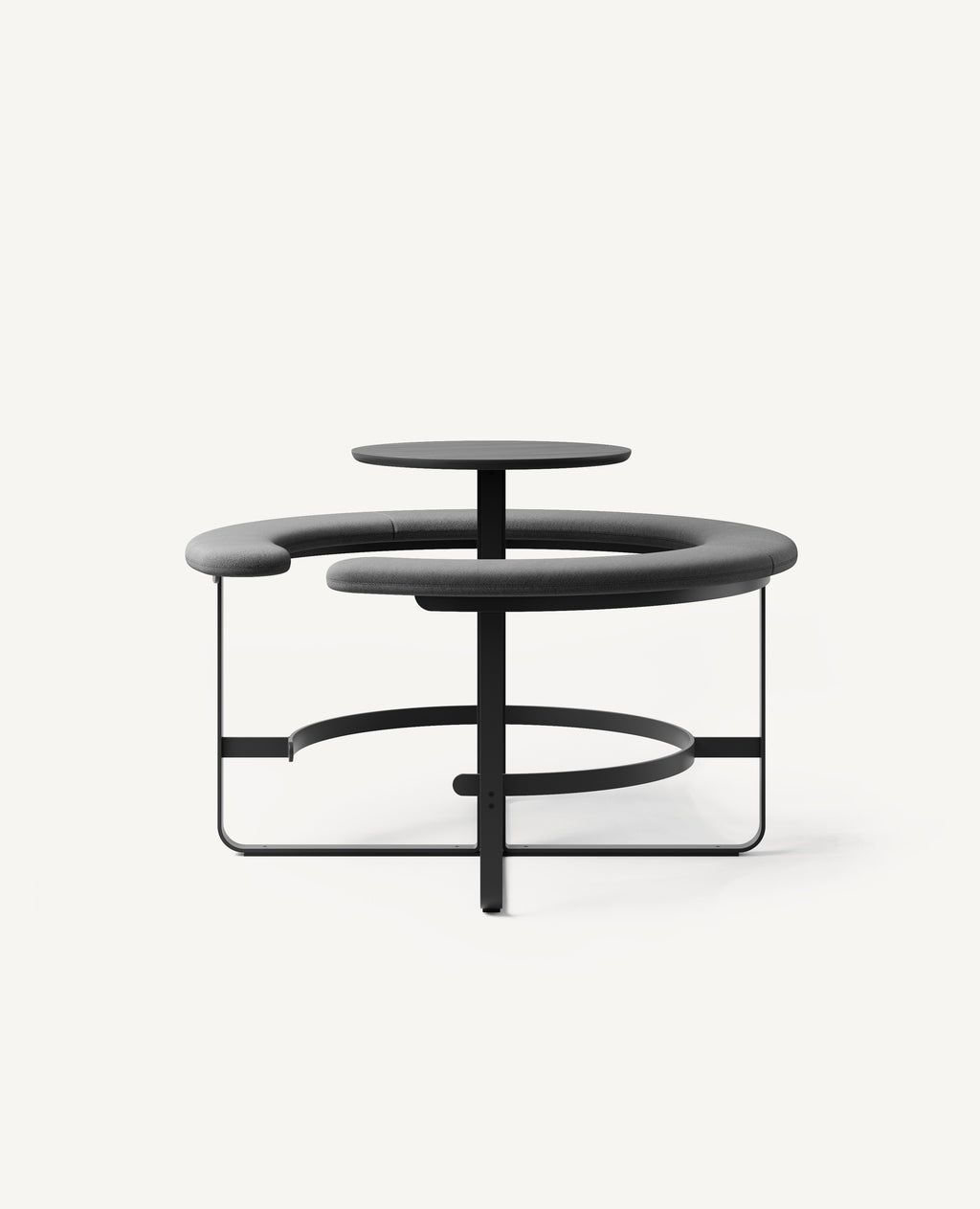 Picnic Round Bench Seating with Table, Bar Height - 59" Diameter by Hightower