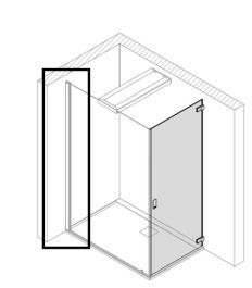 Wandanschlussprofil 2200 mm zur Glasscheibe 8mm by Hoesch