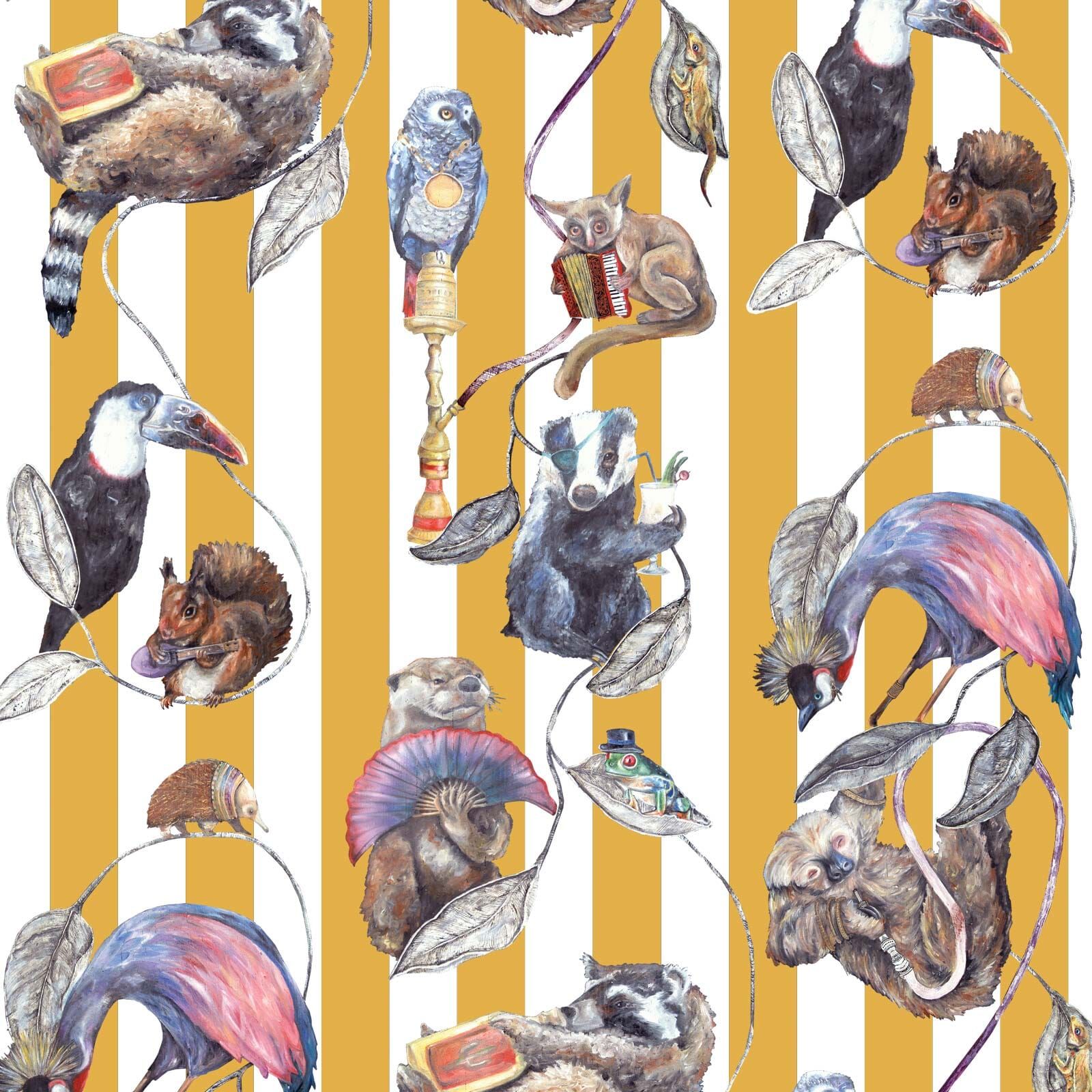 HACKNEY EMPIRE Wallpaper - Ochre Stripe by House of Hackney