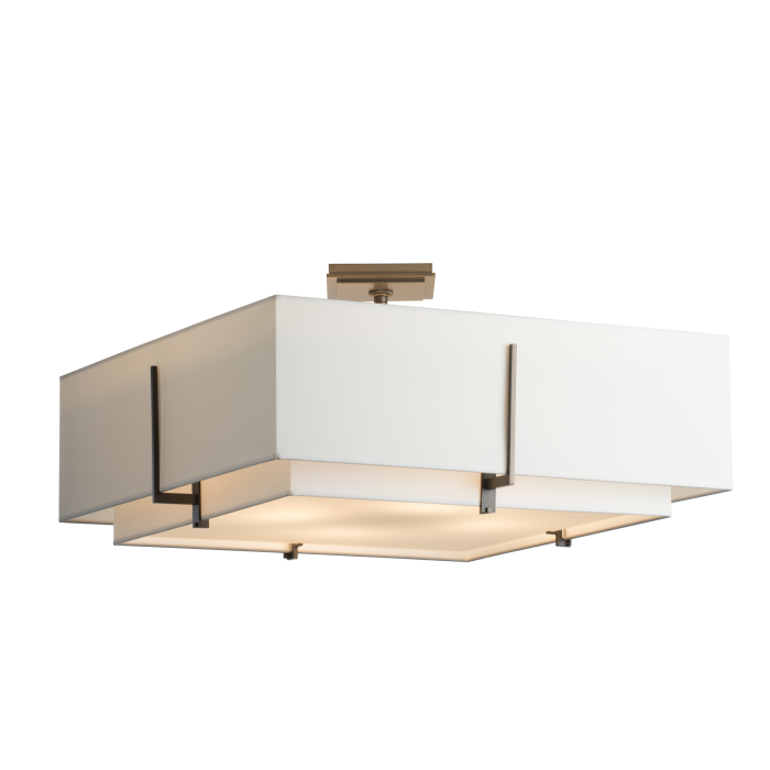Exos Square Large Double Shade Semi-Flush by Hubbardton Forge