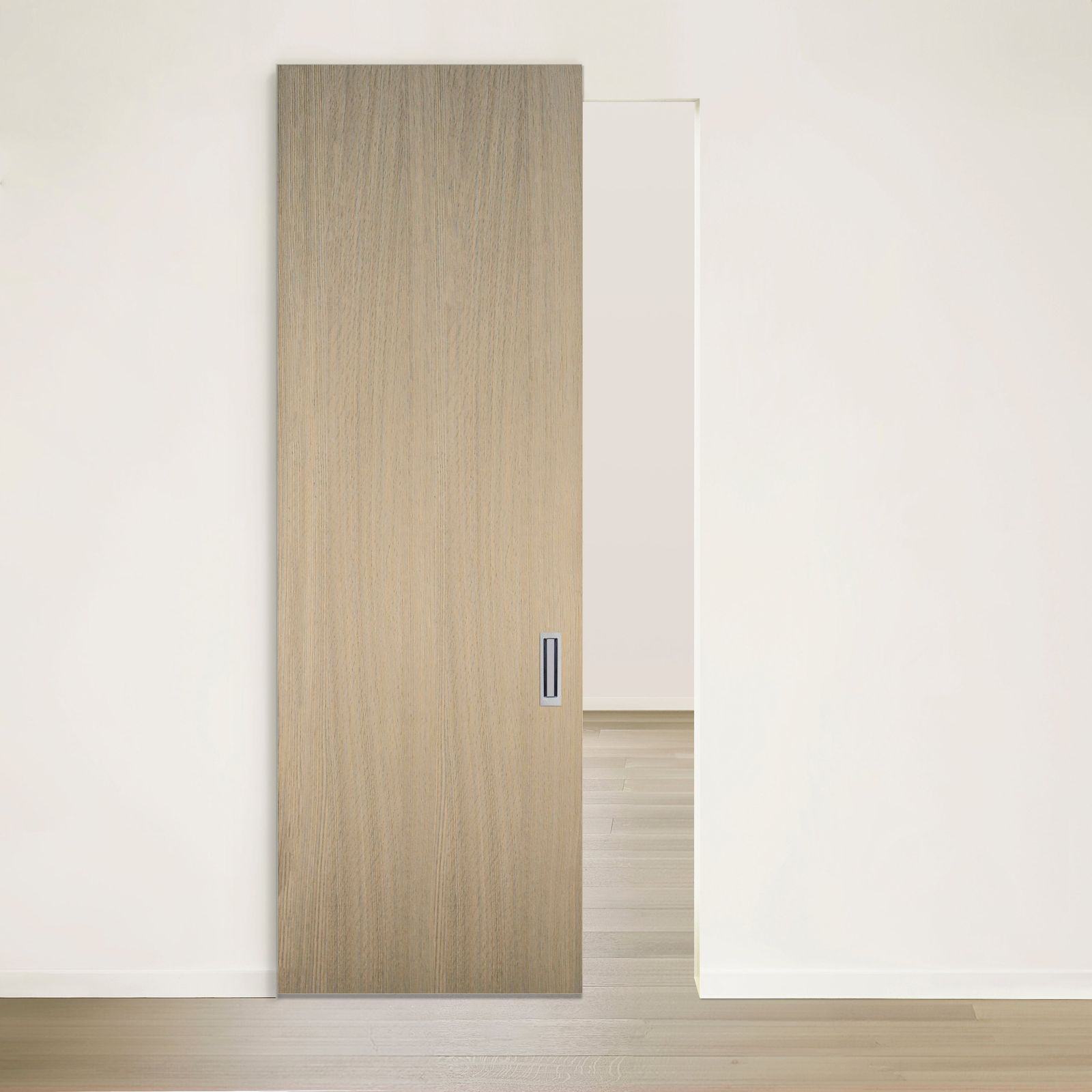 Pure sliding door red oak rift cut brushed veneer Authentik by Humble Nature
