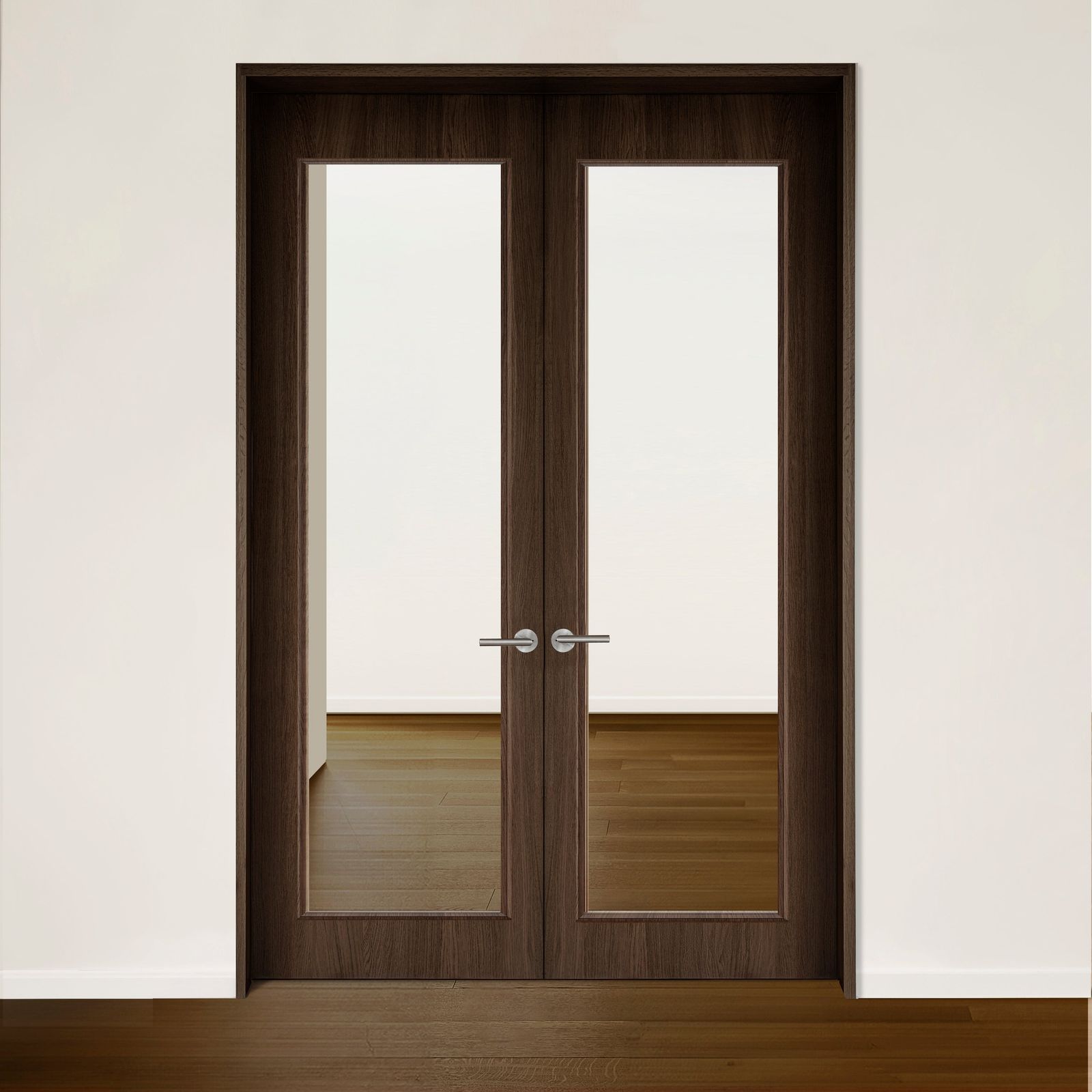 See double door red oak flat cut brushed veneer Pecan by Humble Nature