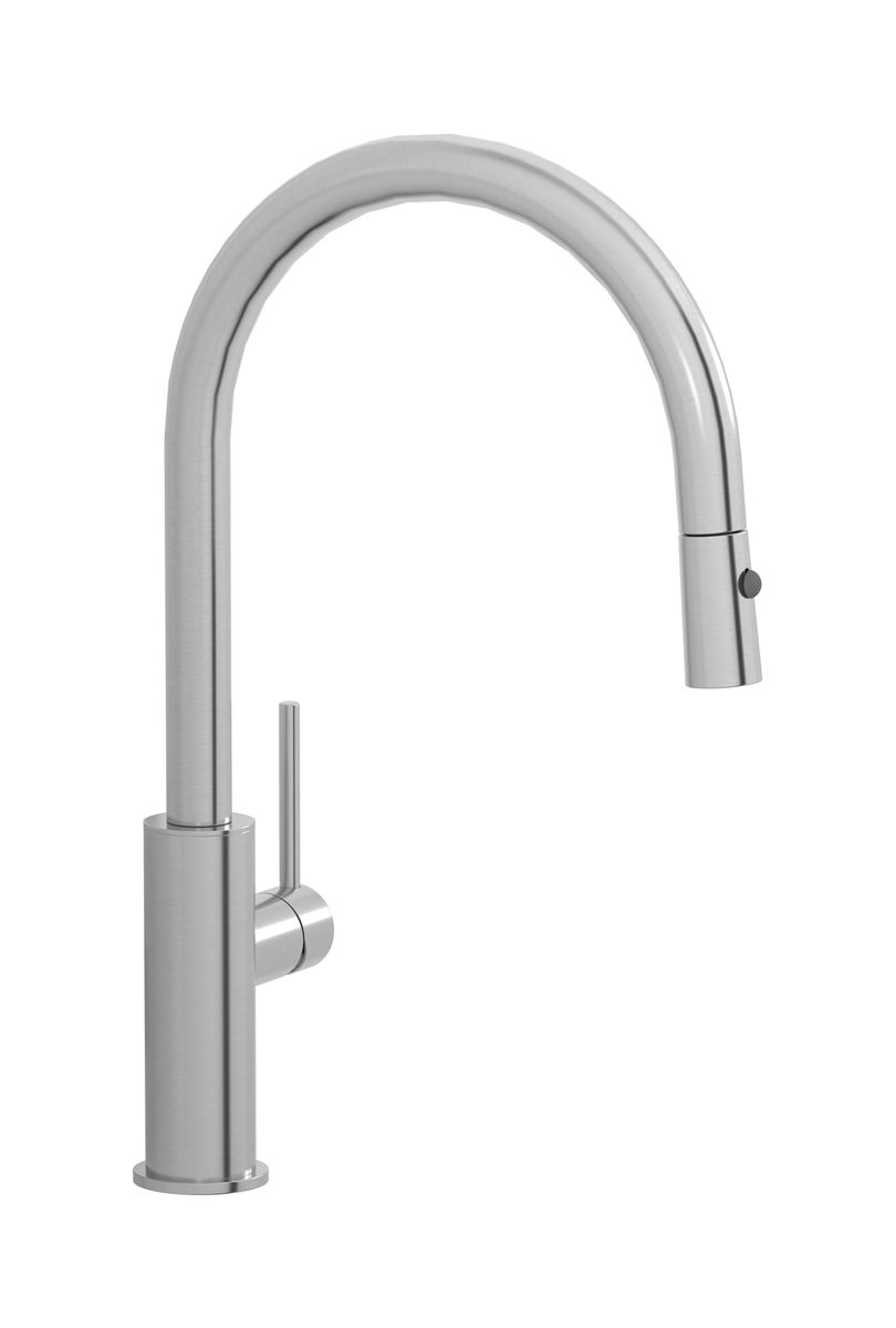 Acciaio AC381SA - Lateral lever and extractible shower sink mixer by IB