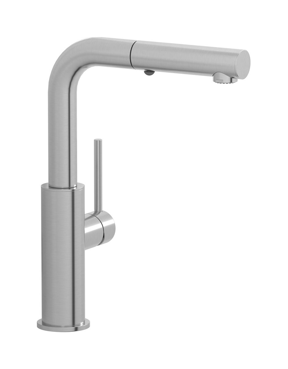 Acciaio AC382SA - Lateral lever and extrctible shower sink mixer by IB