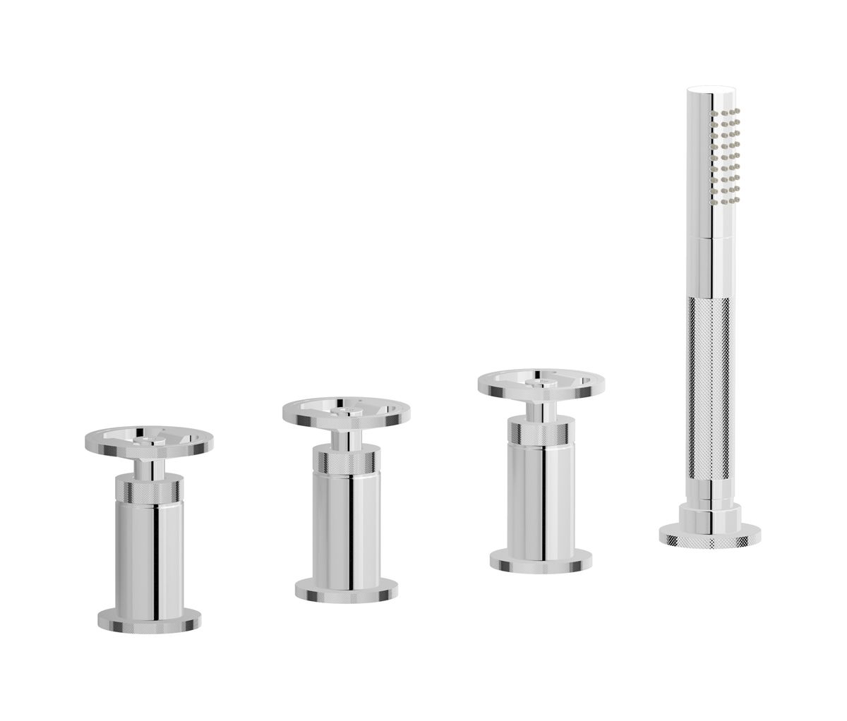 Bold B1397CC - Four holes bath filler with overflow outlet connection, diverter and shower kit by IB