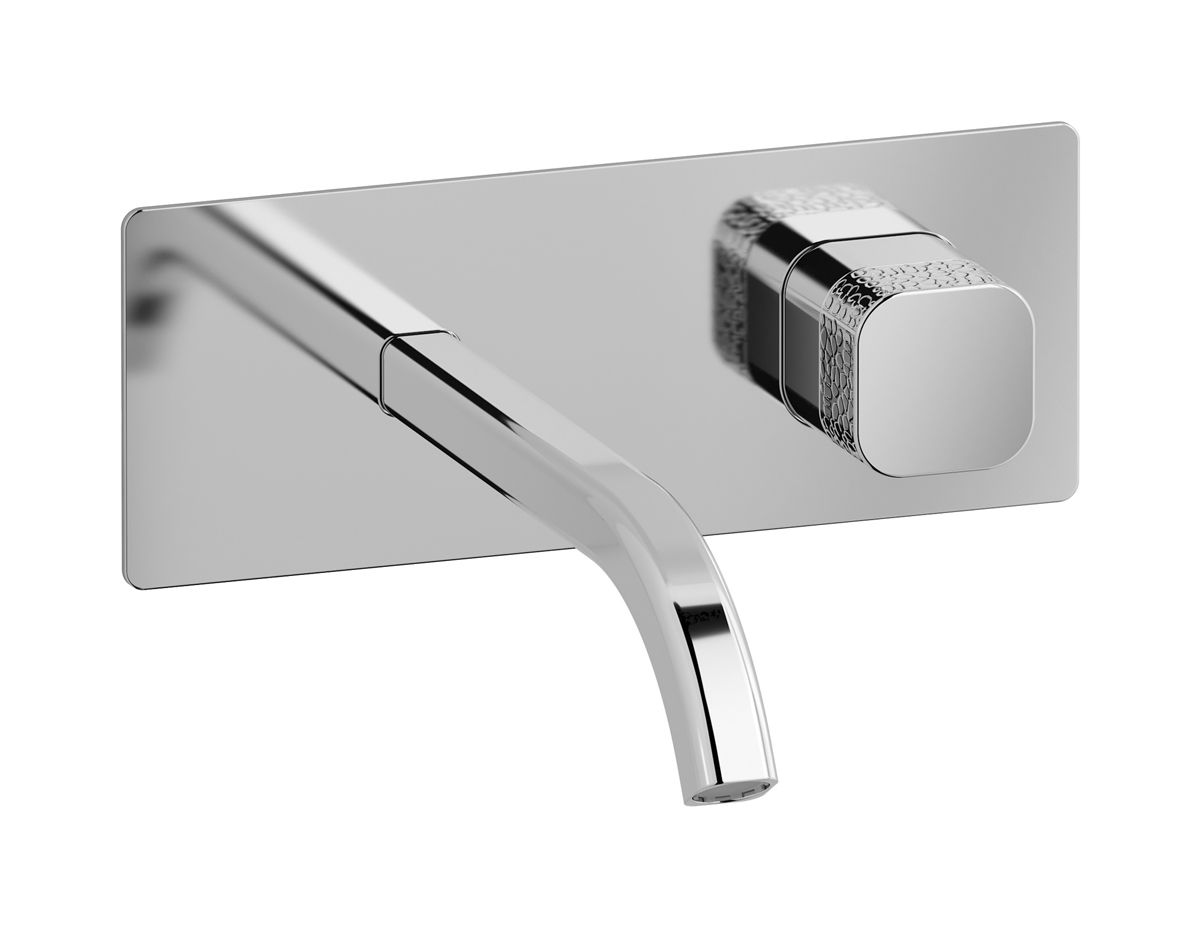 Elio EI206CC - Exposed parts for wall mounted washbasin, 60°cut spout and coral handle, complete with drain by IB