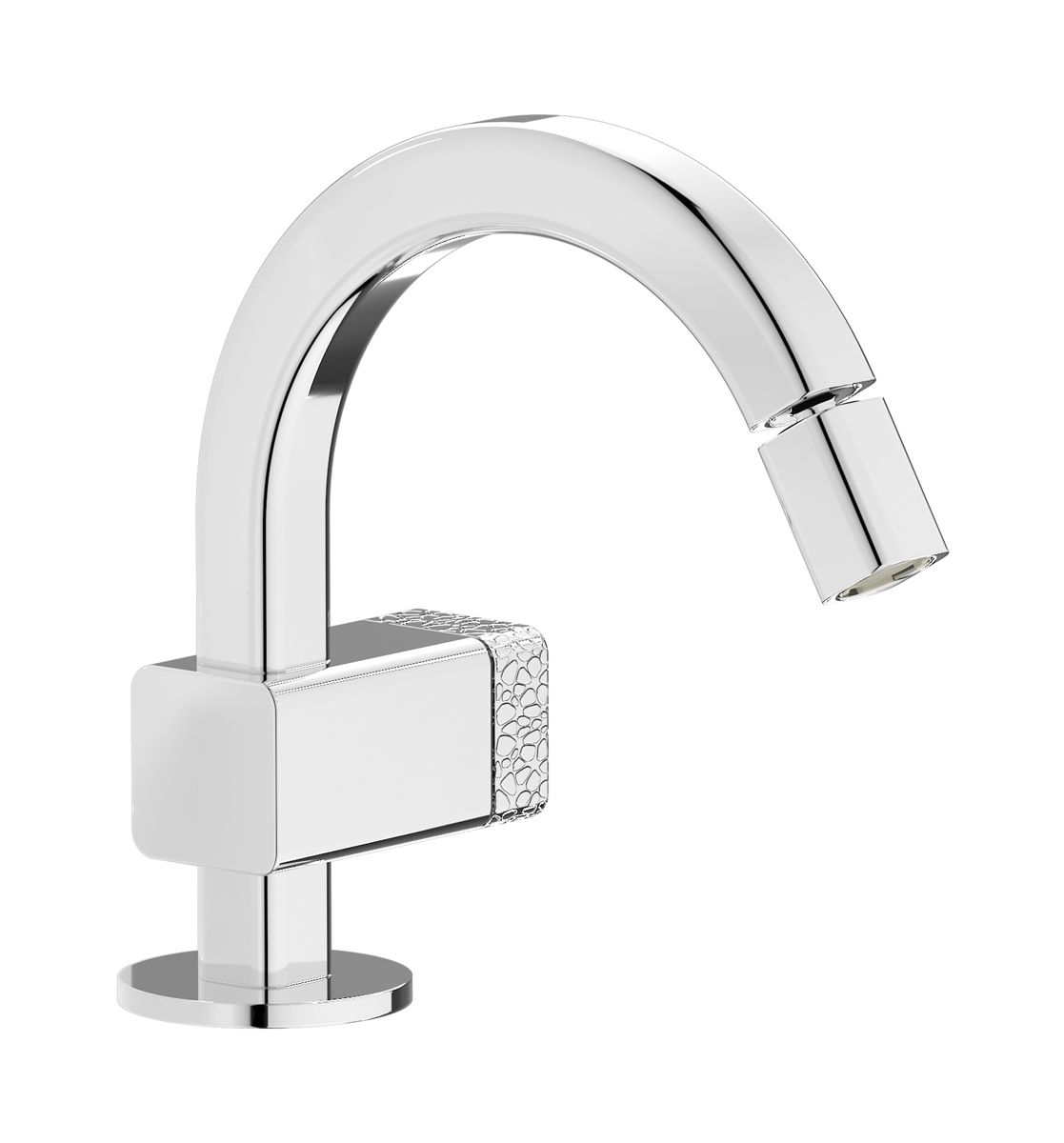 Elio EI220CC - Bidet mono mixer with hydroprogressive cartridge complete with drain, 60°cut spout and coral lever by IB