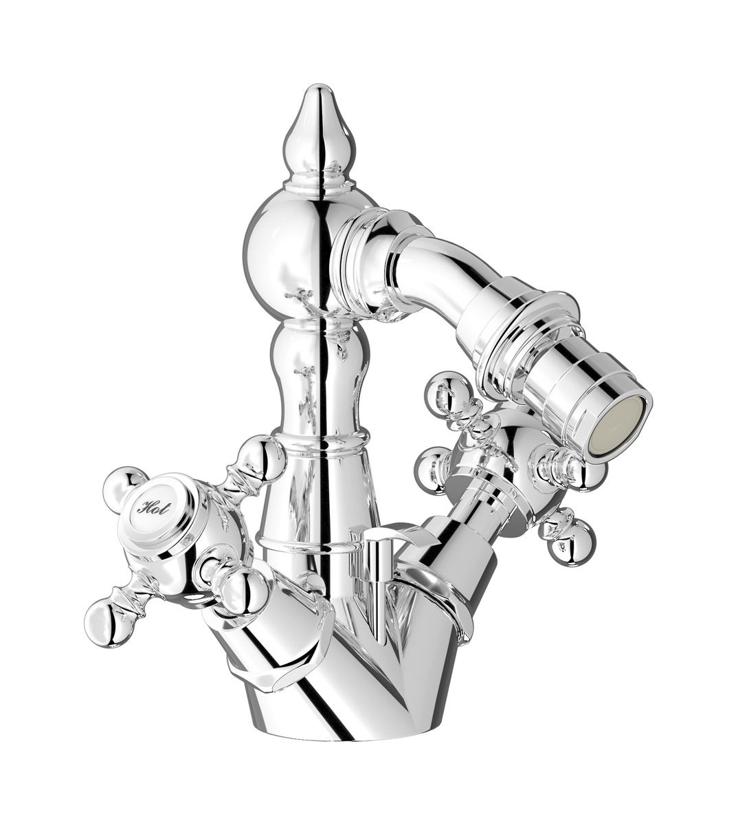 Hermes + Hermes Elle HR225CC - Monohole bidet with two handles complete with drain by IB